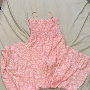 Pink Daisy Smocked jumpsuit